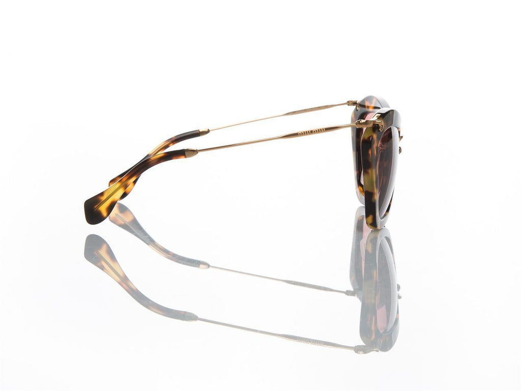 New Authentic MIU MIU Womens Sunglasses SMU 10N 7S0/0A0 Blonde Havana/Brown Red