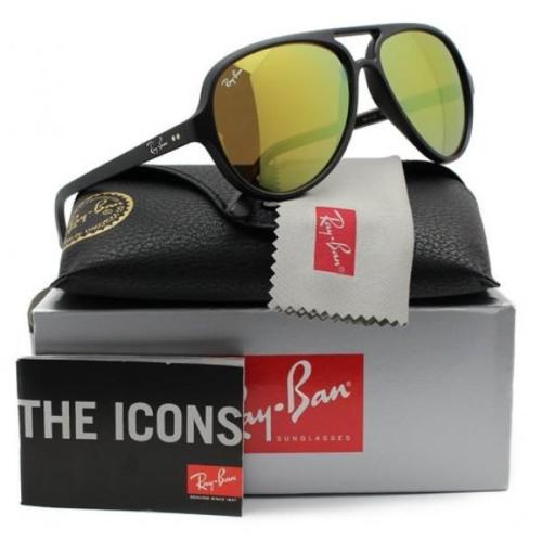 100% AUTHENTIC Ray-Ban Aviator Sunglasses CATS 5000 RB 4125 601S/93 Mirror Gold