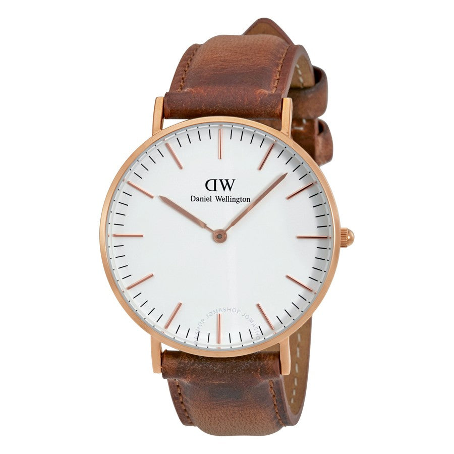 Authentic Daniel Wellington DW00100111 36mm Classic Durham Rose Gold BrownLeathe