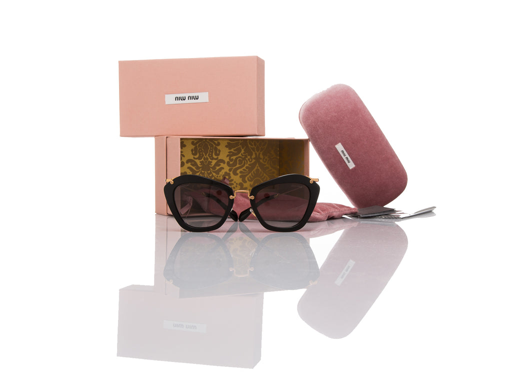 Authentic New Miu Miu Sunglasses SMU 10NS 10N 1AB/3M1 Black/Grey Gradient