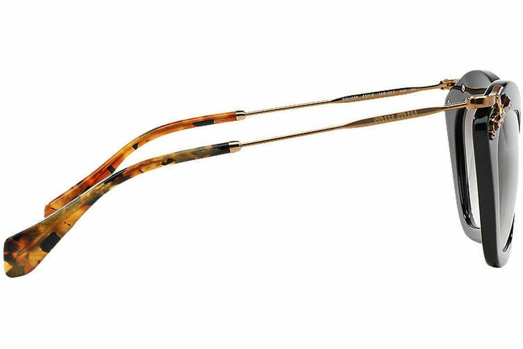 New Authentic Miu Miu Sunglasses SMU 03P 1AB-OA7 Black Gold Tortoise/ Gray Gradi