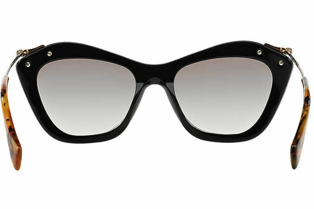 New Authentic Miu Miu Sunglasses SMU 03P 1AB-OA7 Black Gold Tortoise/ Gray Gradi