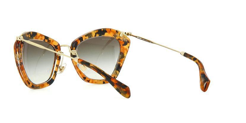 New Authentic Miu Miu Cat-Eye Sunglasses SMU 10N DHF-0A7 Havana Gold Frame