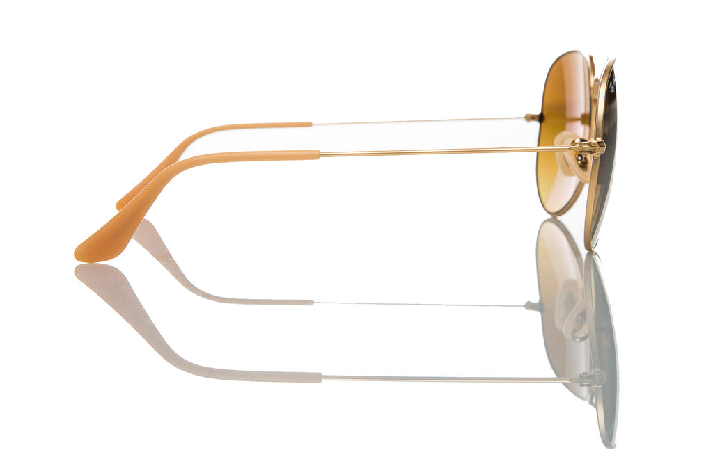 Authentic Ray-Ban Aviator Sunglasses RB 3025 112/85 Matte Gold/Brown Shaded 58mm