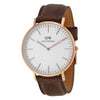 New Authentic Daniel Wellington 0109DW Unisex Casual Watch Brown/Rose Gold-tone